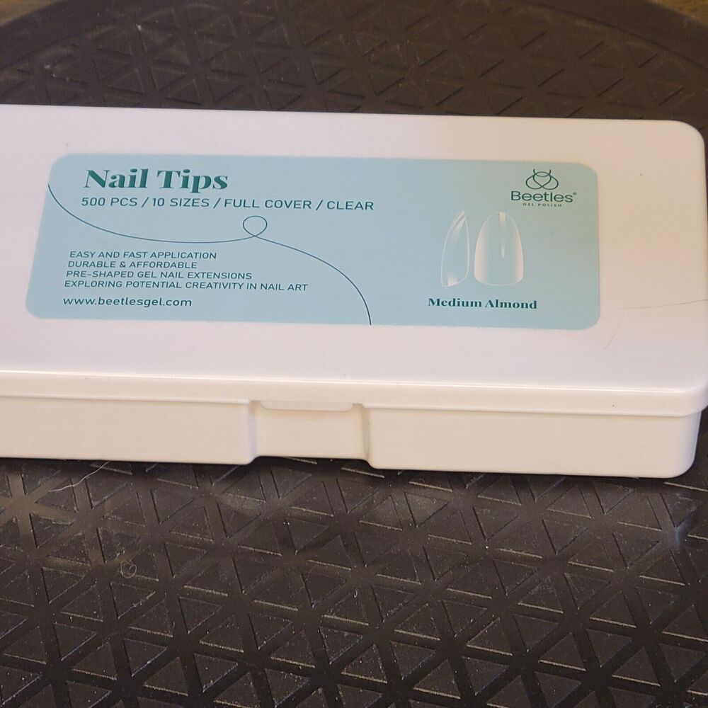 New, Open Box, Beetles Nail Tips - 504 pcs- 12 Sizes- Almond short